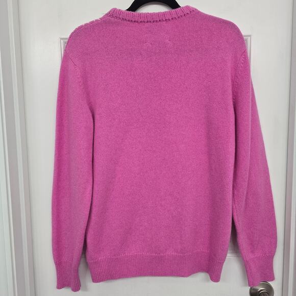 Harden 100% Cashmere Sweater S Pink US Made Luxury Soft Knit Crew Neck Designer - Picture 4 of 11